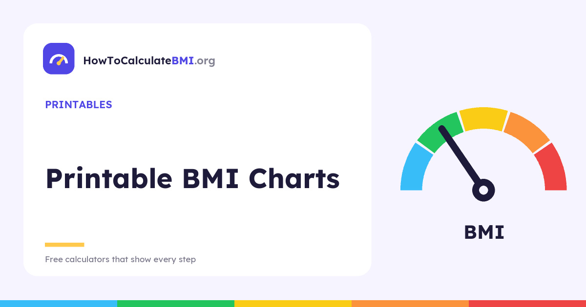 Printable BMI Chart and Formula Card (Free PDF-Ready)